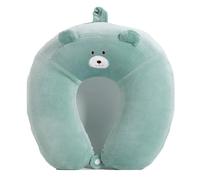 IOEUIWP Cartoon U-Shaped Pillow Travel Neck Slow Rebound Memory Foam Soft Comfortable Car Airplane(Green)