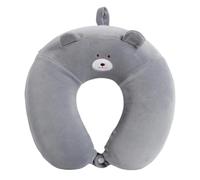 IOEUIWP Cartoon U-Shaped Pillow Travel Neck Slow Rebound Memory Foam Soft Comfortable Car Airplane(Grey)