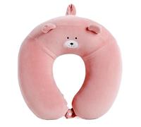 IOEUIWP Cartoon U-Shaped Pillow Travel Neck Slow Rebound Memory Foam Soft Comfortable Car Airplane(Pink)