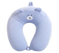 IOEUIWP Cartoon U-Shaped Pillow Travel Neck Slow Rebound Memory Foam Soft Comfortable Car Airplane(Sky Blue)