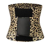 IOEUIWP Corsé de Entrenamiento Cintura Ajustable for Mujer, cinturón Adelgazante for Control Barriga posparto, Faja Recortadora Sudor for Gimnasio(Leopard Yellow,S)