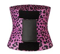 IOEUIWP Corsé de Entrenamiento Cintura Ajustable for Mujer, cinturón Adelgazante for Control Barriga posparto, Faja Recortadora Sudor for Gimnasio(Leopard Rose,XXL)