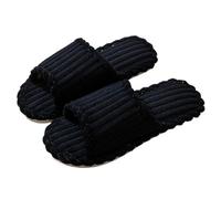 IOEUIWP Couple Open Toe Slippers Men Women Indoor Anti Slip Breathable Silent Bedroom Home Shoes Autumn Winter Spring Para interior y exterior(Black,42-43)