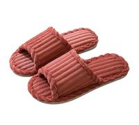 IOEUIWP Couple Open Toe Slippers Men Women Indoor Anti Slip Breathable Silent Bedroom Home Shoes Autumn Winter Spring Para interior y exterior(Skin red,40-41)