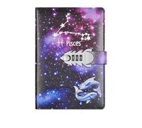 IOEUIWP Cuaderno A5 de las Doce Constelaciones con candado, diario, bloc de notas de oficina, agenda, planificador, cuaderno de notas mágico, cuaderno de bocetos, plan for hacer uno mismo(Color 5)