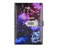 IOEUIWP Cuaderno A5 de las Doce Constelaciones con candado, diario, bloc de notas de oficina, agenda, planificador, cuaderno de notas mágico, cuaderno de bocetos, plan for hacer uno mismo(Color 3)