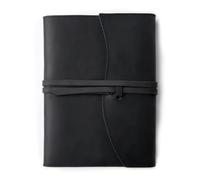 IOEUIWP Cuaderno de cuero genuino, cubierta libro planificador, tamaño A5, diario Original, cuaderno bocetos dibujo Para escribir y tomar notas(Black A5)