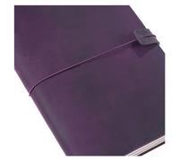 IOEUIWP Cuaderno de cuero hecho a mano Vintage diario vaca cuaderno bocetos planificador cubierta viaje Para escribir y tomar notas(Purple,Standard 22x12.5cm)