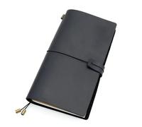 IOEUIWP Cuaderno de viaje cuero genuino, diario, planificador regalo vaca hecho a mano Vintage Para escribir y tomar notas(Black,L standard 22x12)