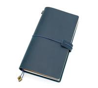 IOEUIWP Cuaderno de viaje cuero genuino, diario, planificador regalo vaca hecho a mano Vintage Para escribir y tomar notas(Blue,L standard 22x12)