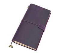 IOEUIWP Cuaderno de viaje cuero genuino, diario, planificador regalo vaca hecho a mano Vintage Para escribir y tomar notas(Purple,L standard 22x12)
