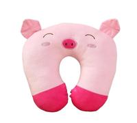 IOEUIWP Cute Cartoon Animals U Shaped Pillow Travel Car Head Neck Rest Support Cushion Panda Cat Bear Rabbit Pig(Color 7)