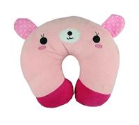 IOEUIWP Cute Cartoon Animals U Shaped Pillow Travel Car Neck Rest Support Head Cushion Panda Cat Bear Rabbit Pig(Pink)