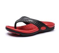 IOEUIWP Flip Flops For Men Summer Breathable Beach Shoes Sandals Luxury Plus Big Size Slippers 46 Para interior y exterior(Red,45)