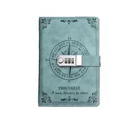 IOEUIWP Libreta de 200 páginas con contraseña, estilo retro, tamaño A5, segura, escritura suave, resistente, con tapa dura, for oficina