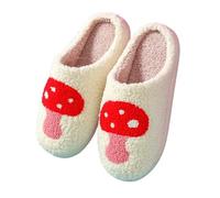 IOEUIWP Men's Cotton Slippers Winter Cute Cartoon Smiling Face Home Classy Furry Female Couple Indoor Warm Para interior y exterior(Pink,38-39)