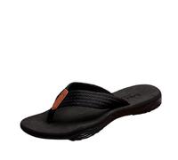IOEUIWP Men's Flip-Flops Waterproof Non-Slip Soft Sole Comfortable Slip-On Sandals Para interior y exterior(Black,45)
