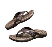 IOEUIWP Men's Massage Non-Slip Flip Flops, Quick-Drying Comfy Thong Sandals For Indoor Outdoor, Summer Slippers Para interior y exterior(Khaki,41)