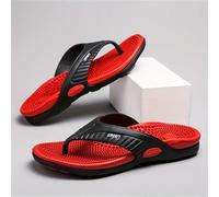 IOEUIWP Men's Massage Non-Slip Flip Flops, Quick-Drying Comfy Thong Sandals For Indoor Outdoor, Summer Slippers Para interior y exterior(Red,44)