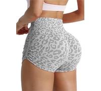 IOEUIWP Pantalones Cortos de Yoga con Estampado Leopardo for Mujer, Cintura Alta, Control Barriga, Levantamiento glúteos, Ajustados, adecuados for Superventas transfronterizos(Light Gray,S)