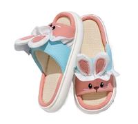 IOEUIWP Platform Slippers Women Home Cartoon Cute Rabbit Designer Shoes Casual House Slides Flats Indoor Open Toe Para interior y exterior(Pink,36-37)