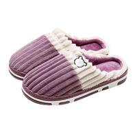 IOEUIWP Smile Women Confinement Soft Cotton Slippers Warm Non-slip Plush Home Men Winter Couple Para interior y exterior(Color2,42-43)