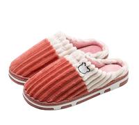 IOEUIWP Smile Women Confinement Soft Cotton Slippers Warm Non-slip Plush Home Men Winter Couple Para interior y exterior(Color1,44-45)