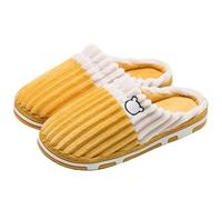 IOEUIWP Smile Women Confinement Soft Cotton Slippers Warm Non-slip Plush Home Men Winter Couple Para interior y exterior(Color3,38-39)