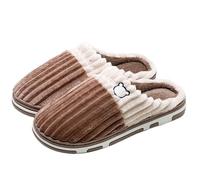 IOEUIWP Smile Women Confinement Soft Cotton Slippers Warm Non-slip Plush Home Men Winter Couple Para interior y exterior(Color6,44-45)