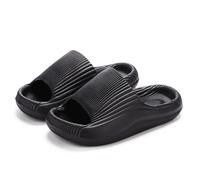 IOEUIWP Soft EVA Slippers For Women Flat Sole Women's Sandals Outdoor Casual Non-slip Beach Shoes Home Cozy Para interior y exterior(Black,44-45)