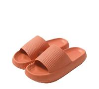 IOEUIWP Thick-bottomed Cool Slippers Women's Summer Couple Rubber Plastic Indoor Home EVA Men's Para interior y exterior(Orange,36-37)