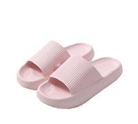 IOEUIWP Thick-bottomed Cool Slippers Women's Summer Couple Rubber Plastic Indoor Home EVA Men's Para interior y exterior(Pink,46-47)