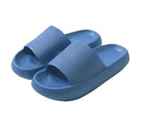 IOEUIWP Thick-bottomed Cool Slippers Women's Summer Couple Rubber Plastic Indoor Home EVA Men's Para interior y exterior(Blue,36-37)