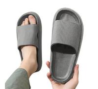 IOEUIWP Thick-bottomed Cool Slippers Women's Summer Couple Rubber Plastic Indoor Home EVA Men's Para interior y exterior(GRAY,42-43)