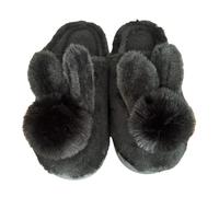 IOEUIWP Winter Plush Slippers For Women Non Slip Thick Sole Fluffy Indoor Outdoor Cozy Home Shoes Couple Cute Back Cover Para interior y exterior(Black,37-38)