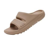 IOEUIWP Women Flat Sandals Slippers Outdoor Non-slip House Unisex Beach Slides Orthopedic Breath Soft Para interior y exterior(Khaki,39)