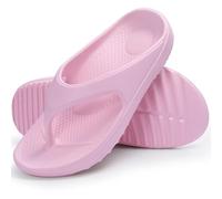 IOEUIWP Women Flat Sandals Slippers Outdoor Non-slip House Unisex Beach Slides Orthopedic Breath Soft Para interior y exterior(Deep Pink1,41)