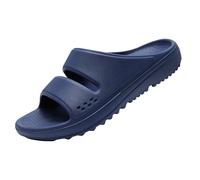 IOEUIWP Women Flat Sandals Slippers Outdoor Non-slip House Unisex Beach Slides Orthopedic Breath Soft Para interior y exterior(Deep Blue,37)