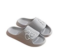 IOEUIWP Women Slippers Thick Platform Non-Slip Home Cat Cartoon Flip Flops Summer Beach Sandals Slides Indoor Shoes Para interior y exterior(Gray,40-41)