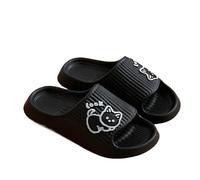 IOEUIWP Women Slippers Thick Platform Non-Slip Home Cat Cartoon Flip Flops Summer Beach Sandals Slides Indoor Shoes Para interior y exterior(Black,44-45)