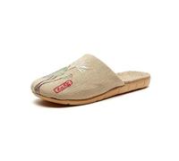 IOEUIWP Women's Breathable Linen Slippers Soft Sole Indoor For All Seasons Simple Versatile Home Wear Sandals Para interior y exterior(Lotus green,37-38)