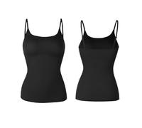 IOEUIWP Women's Compression Push Up Belly Slimming Camis Shapewear Tummy Control Tank Tops Seamless Neck Adjustable Straps Body Shaper Para moldear la figura(Black,L)