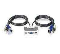 IOGEAR 2 Puerto compacto PS / 2 KVM Switch w/built-in de 6 pies de cable