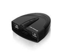 IOGEAR Conmutador de Compartición de Impresoras USB Adaptador USB 2.0 de 2 Puertos para Compartir Dispositivos USB Entre 2 PC con Indicador LED