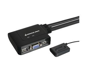 IOGEAR Conmutador KVM USB de 2 puertos GCS22U con diseño de cable incorporado