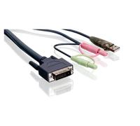 iogear G2L7D03UDTAA cable para video, teclado y ratón (kvm) Negro 3 m - Switch KVM (DVI-D Male (Dual Link); USB Type A Male; 3.5mm Audio; 3.5mm Mic, DVI-D Male (Dual Link); USB Type B Male; 3.5mm Audio; 3.5mm Mic, Negro, 3 m, 25,4 cm (10"))