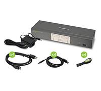 iogear GCS1644 Interruptor KVM Negro - Periférico de Entrada (2560 x 1600 Pixeles, USB, USB, DVI-I, Negro, 0-50 °C)