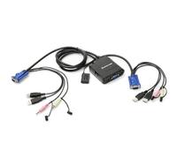 IOGEAR GCS72U Cable para Video, Teclado y ratón (kvm) - Switch KVM (Negro, 4 x USB, 2 x VGA, 4 x MiniPlug, Windows XP/Vista 32/64 Mac OS X+ Sun Solaris Linux, Unix)