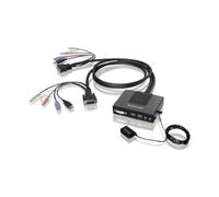 iogear GCS982U Interruptor KVM Negro - Periférico de Entrada (2560 x 1600 Pixeles, USB, USB, DVI-D, Negro, 1,2 m)
