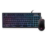 IOGEAR Kaliber Gaming KORONA KORE II Combo de teclado compacto - Incluye teclado RGB de 89 teclas con función de 10 teclas y perilla de control de volumen, más 6200 DPI RGB Gaming Mouse (GKM601)